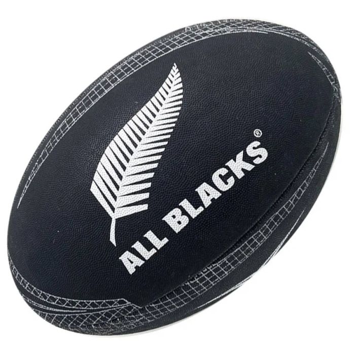 Balón de Rugby Gilbert All Blacks Talla 5 Negro Helecho Plateado