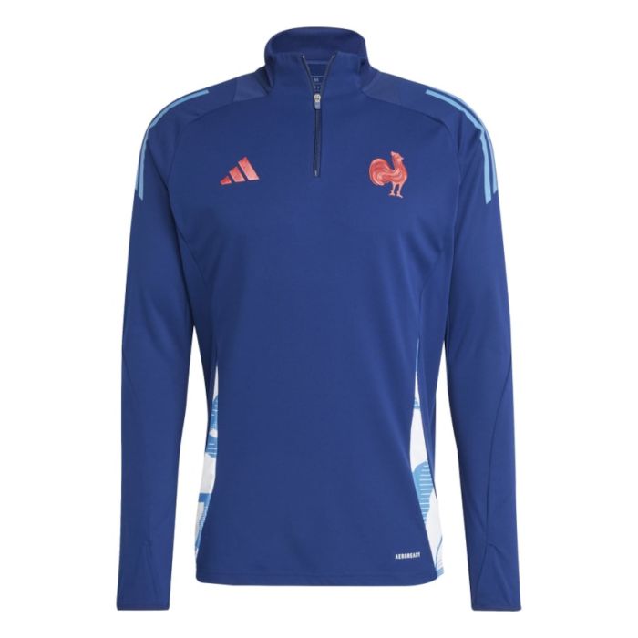 Sudadera con cremallera 1/4 Rugby Entrenamiento Francia 2024/2025 - Adidas