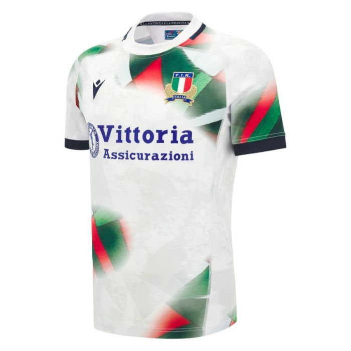 Camiseta rugby Italia away niño 2026 Macron vista frontal