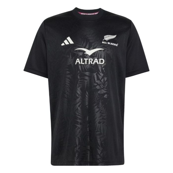 Camiseta rugby All Blacks negra adidas 2026 helecho plateado