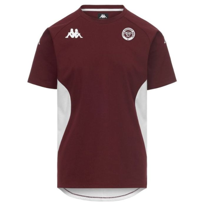 Camiseta salida UBB Millado 2 burdeos blanco Kappa vista frontal