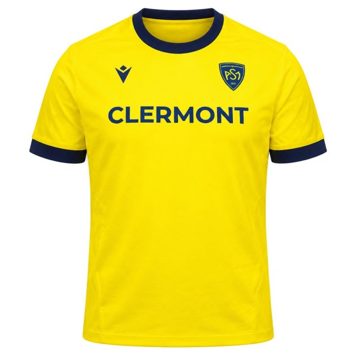 Camiseta rugby algodón amarilla ASM Clermont travel Macron 2026-2027