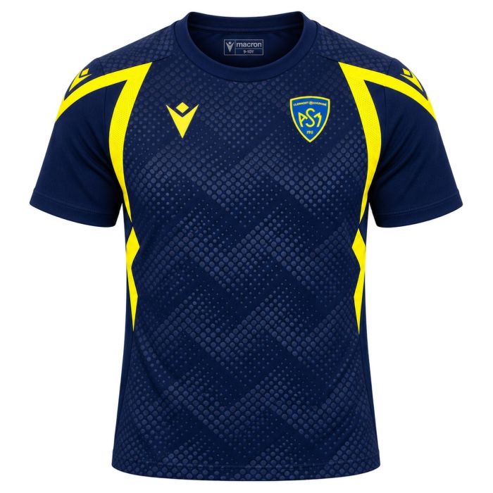 Camiseta de entrenamiento rugby infantil ASM Clermont azul marino Macron 2026/27