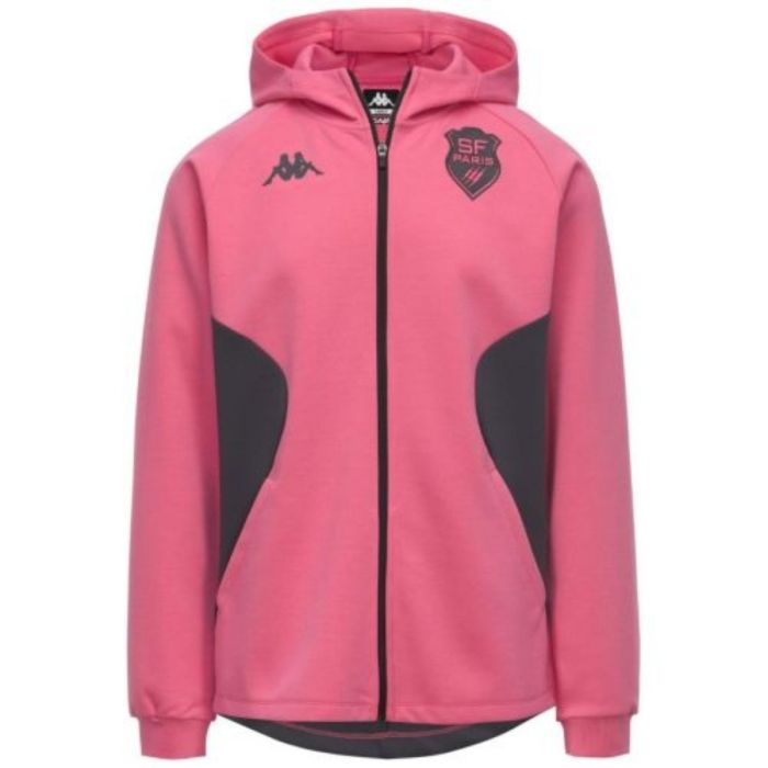 Chaqueta Salida Rugby Stade Français Paris Rosa Gris Kappa Frontal