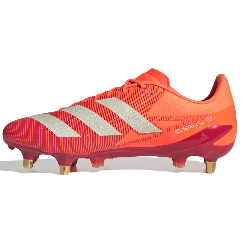 Zapatillas de Rugby Adizero RS15 Pro SG Con Tachuelas Híbridas Para Terreno Mojado Rojo y Naranja - Adidas