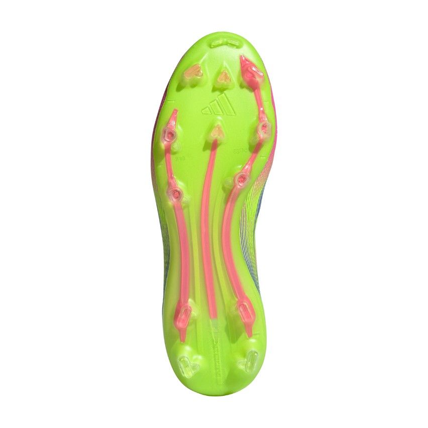 Botas de Rugby Mujer F50 Pro FG Tacos Moldeados Terreno Seco Azul Flúor Rosa - Adidas