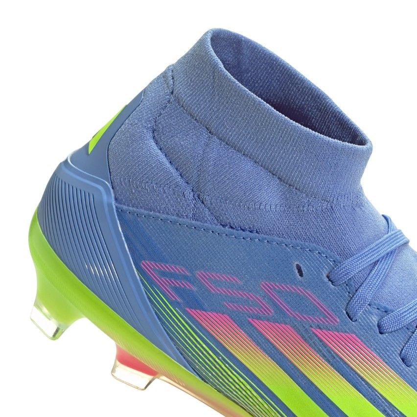 Botas de Rugby Mujer F50 Pro FG Tacos Moldeados Terreno Seco Azul Flúor Rosa - Adidas