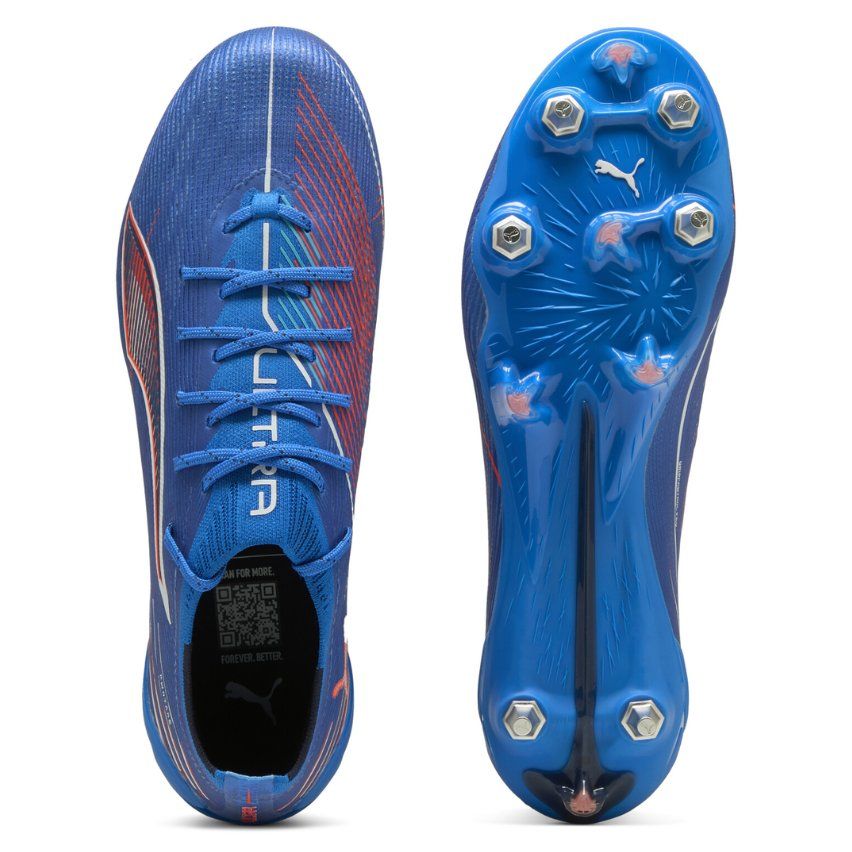 Botas de Rugby Ultra 6 Ultimate MXSG Tacos Híbridos Terreno Blando / Mixto Azul Naranja - Puma