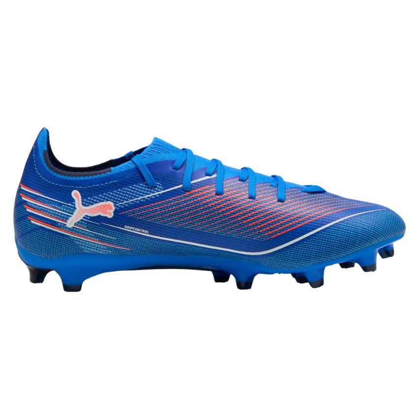 Botas de rugby Ultra 6 Match FG/AG con tacos moldeados para terreno firme, azul y rojo - PUMA