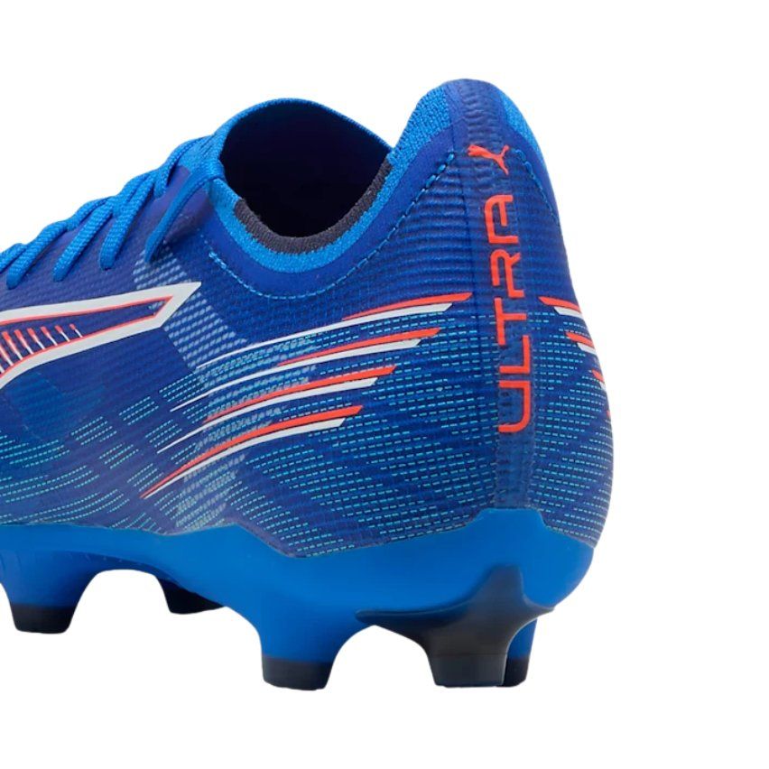 Botas de rugby Ultra 6 Match FG/AG con tacos moldeados para terreno firme, azul y rojo - PUMA