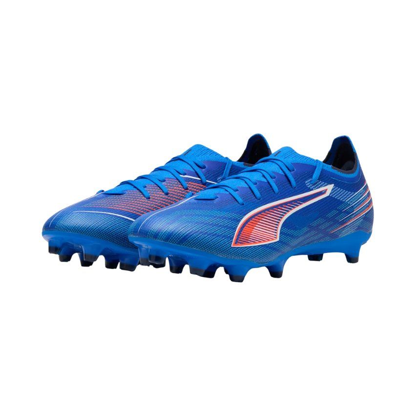 Botas de rugby Ultra 6 Match FG/AG con tacos moldeados para terreno firme, azul y rojo - PUMA