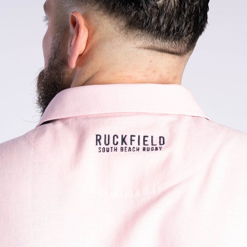 Camisa Rugby Manga Corta Tropical Rosa - Ruckfield