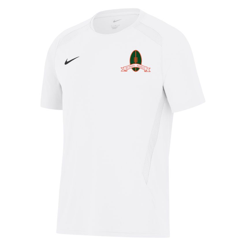 T-shirt Rugby Entrainement Team Manches Courtes Neuilly-sur-Seine Blanc - Nike