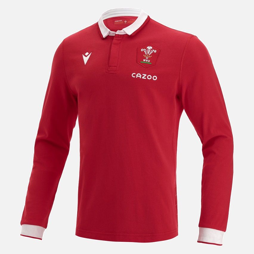 Camiseta Rugby Manga Larga Gales Primera 2021/2022 - Macron