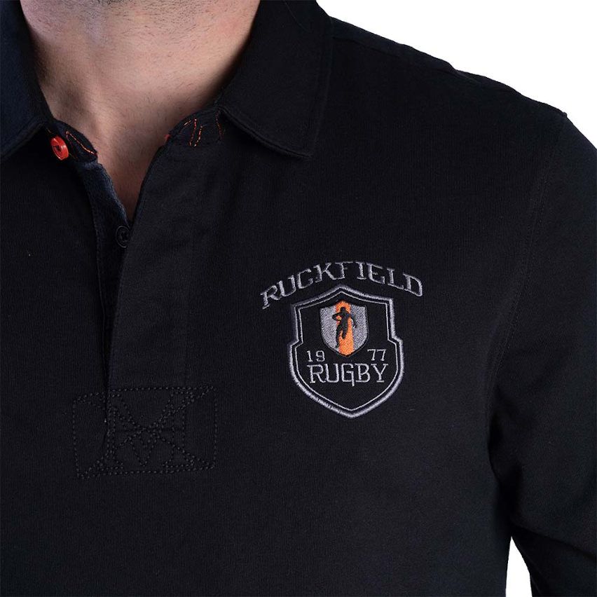Polo Rugby Negro Mangas Largas - Ruckfield