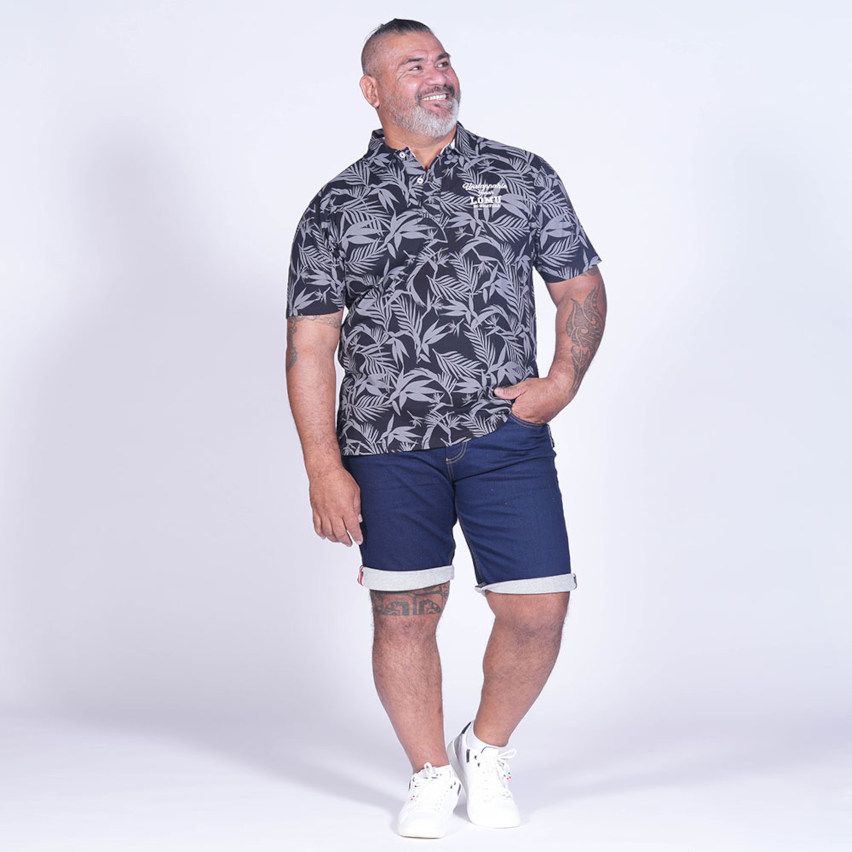 Polo Rugby Manga Corta Jonah Lomu Estampado Negro - Ruckfield