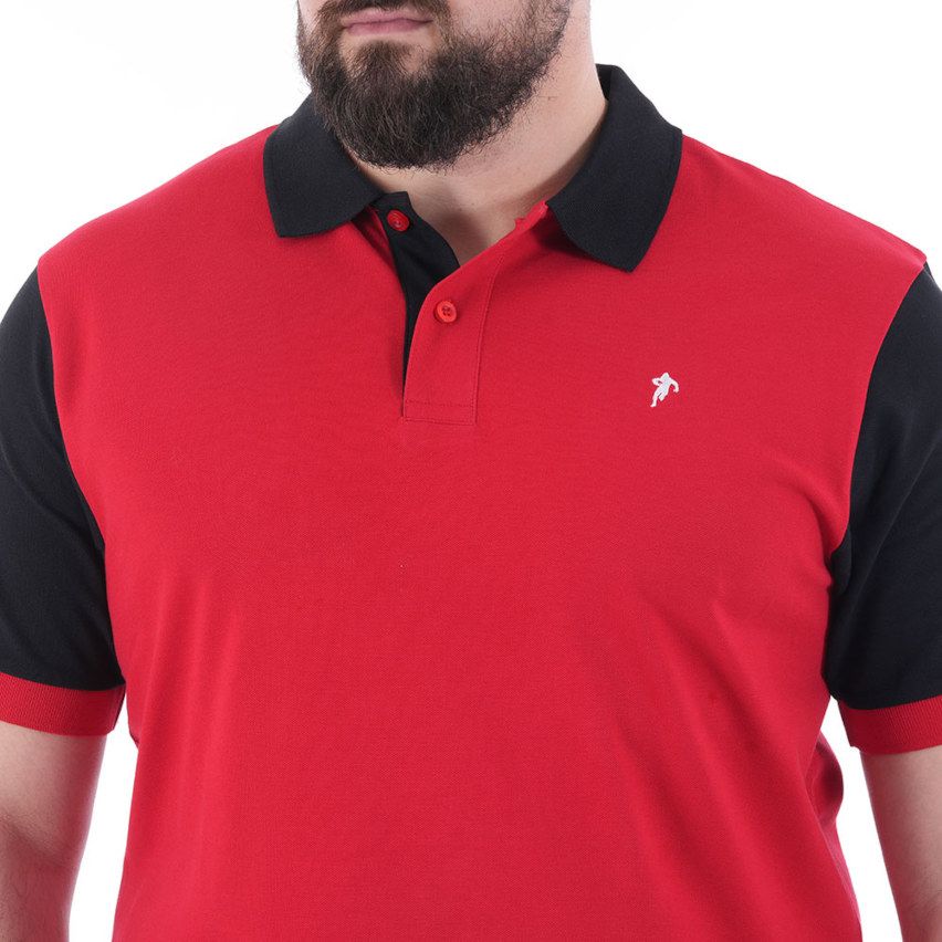Polo Rugby Manga Corta Bicolor Rojo/Azul Marino - Ruckfield