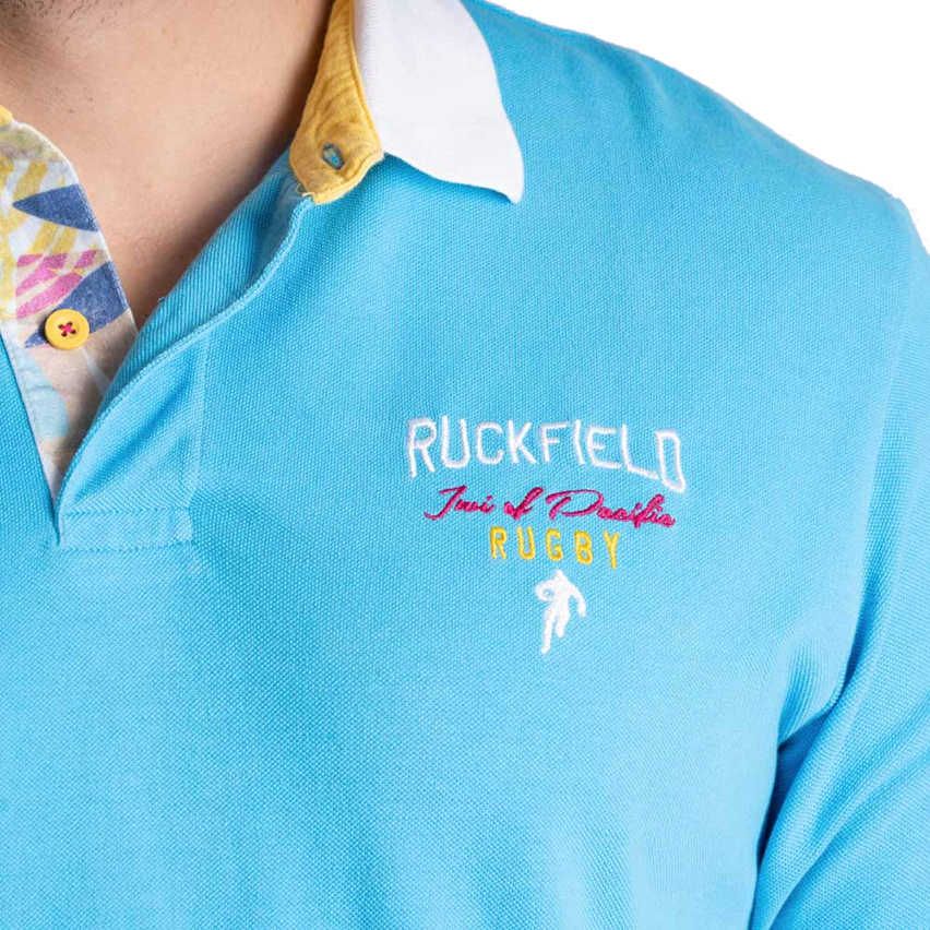 Polo Rugby de Manga Corta IWI Of Pacific Turquesa - Ruckfield