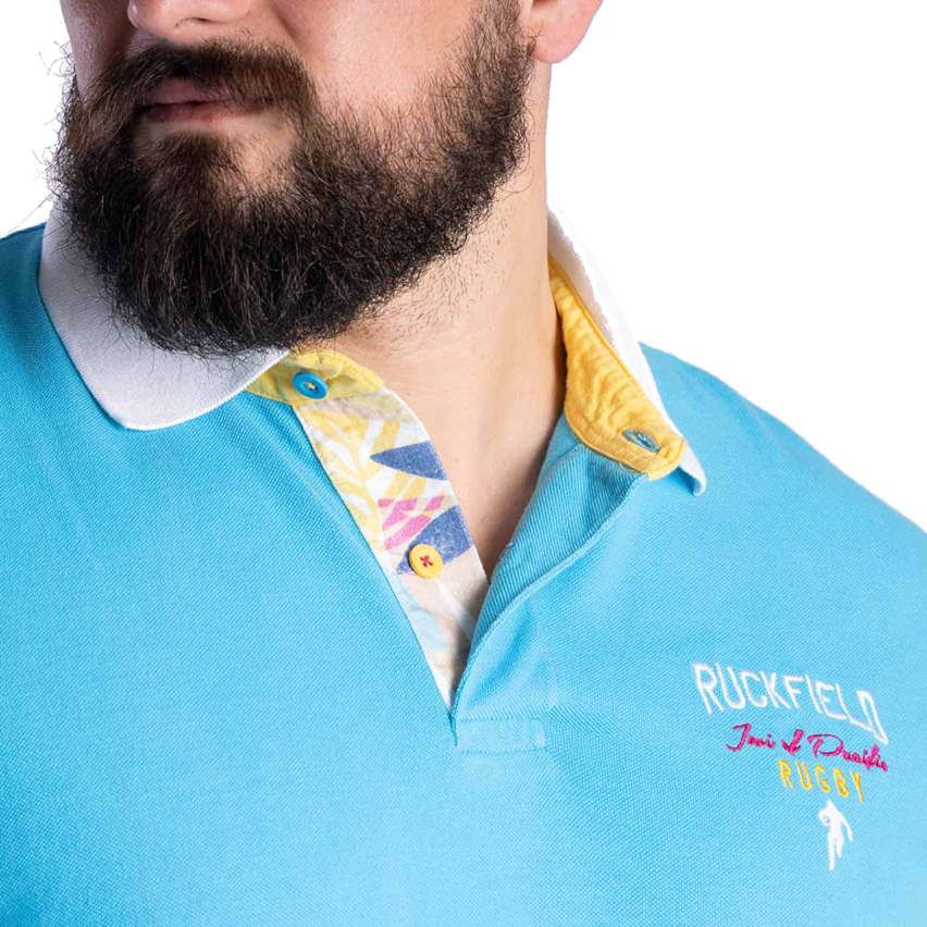 Polo Rugby de Manga Corta IWI Of Pacific Turquesa - Ruckfield