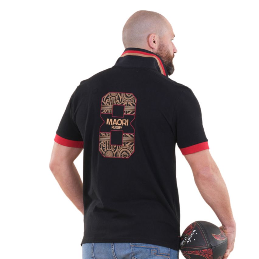 Polo Rugby de Manga Corta Maori Negro - Ruckfield