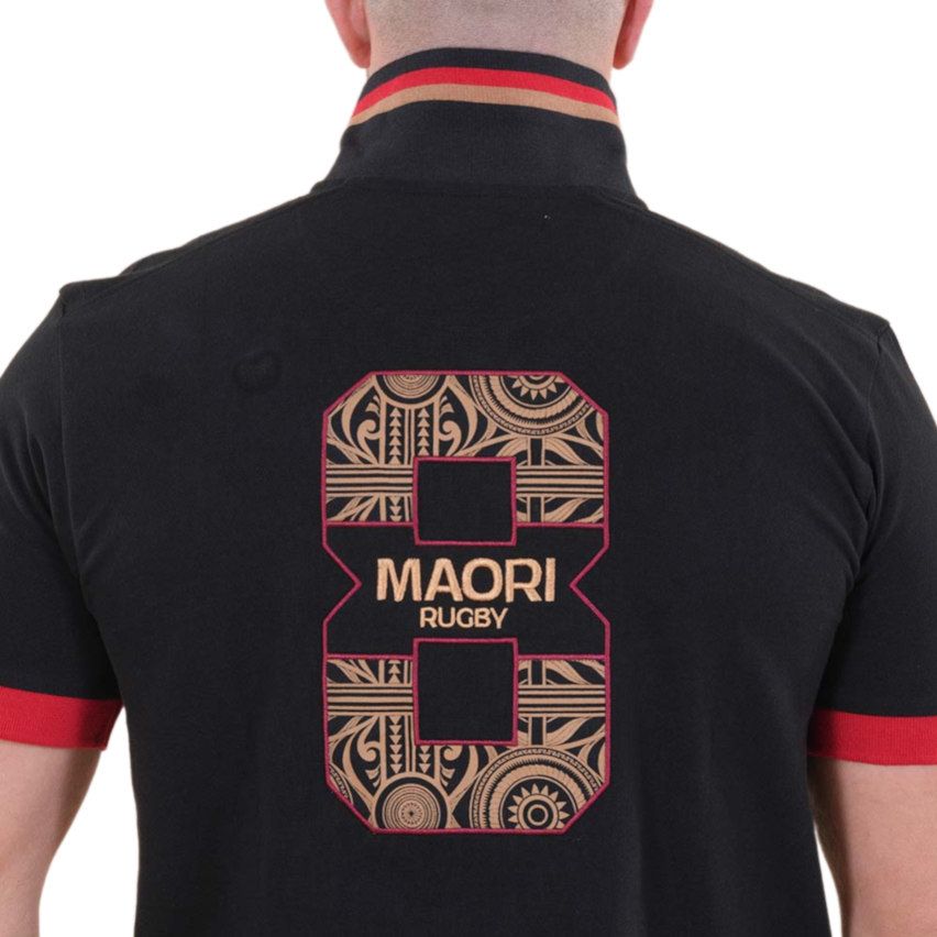 Polo Rugby de Manga Corta Maori Negro - Ruckfield