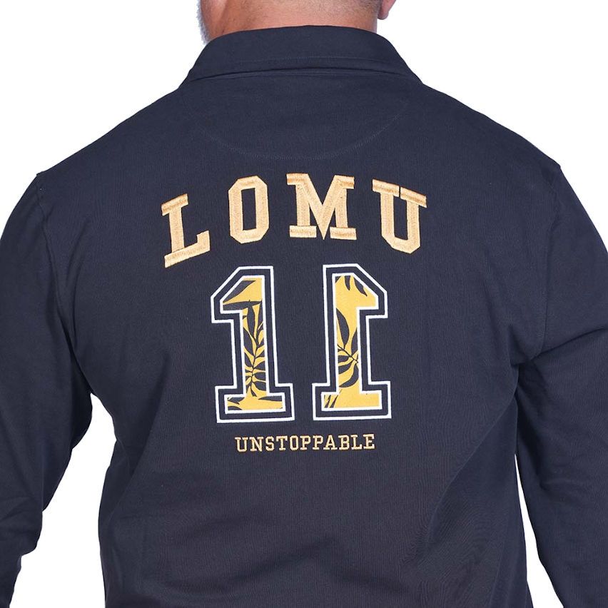 Polo Rugby Manga Larga Jonah Lomu Negro - Ruckfield