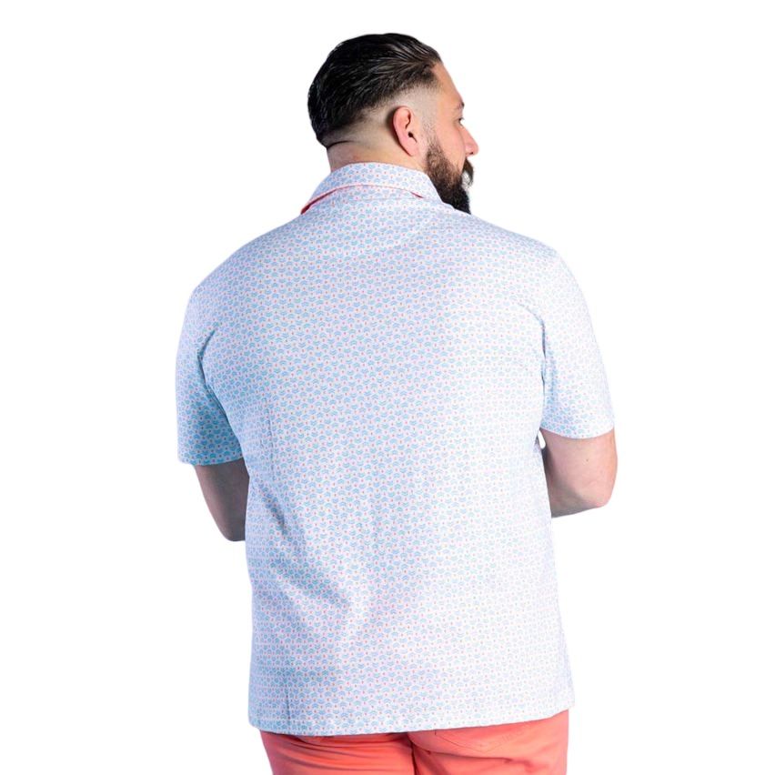 Polo Rugby Manga Corta Elegance Patrón Blanco - Ruckfield