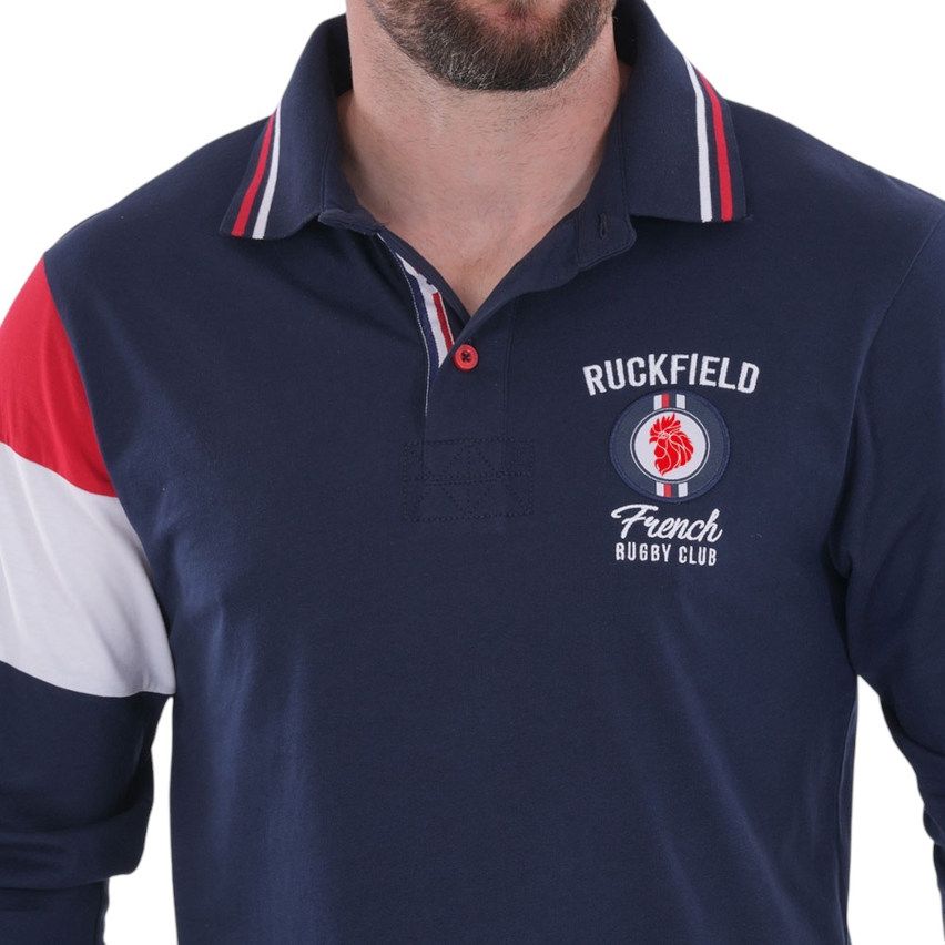 Polo de manga larga French Rugby Club Azul Marino - Ruckfield