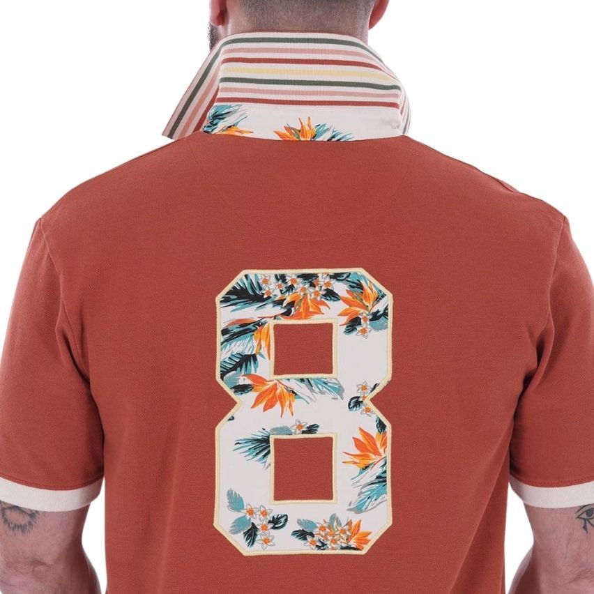 Polo de Rugby de Manga Corta Palm Beach terracota - Ruckfield