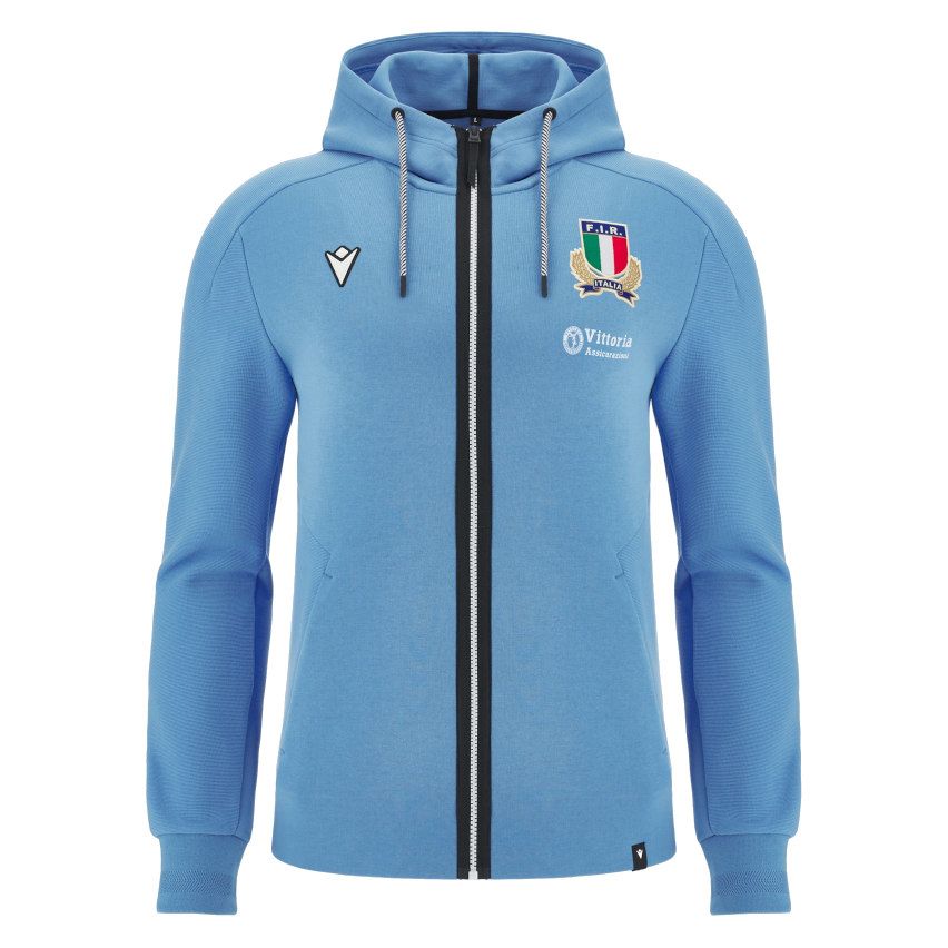 Sudadera con capucha Rugby Italia Algodón Azul Cielo 2024/25