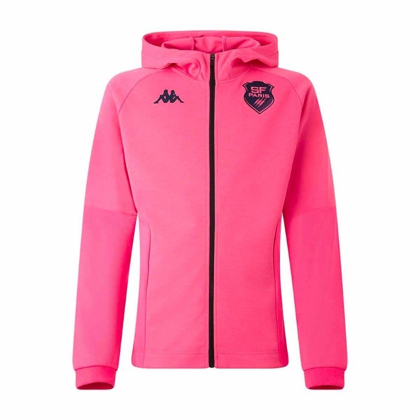 Sudadera con capucha con cremallera de rugby Mequo Stade Français Rosa 2025/2026 – Kappa