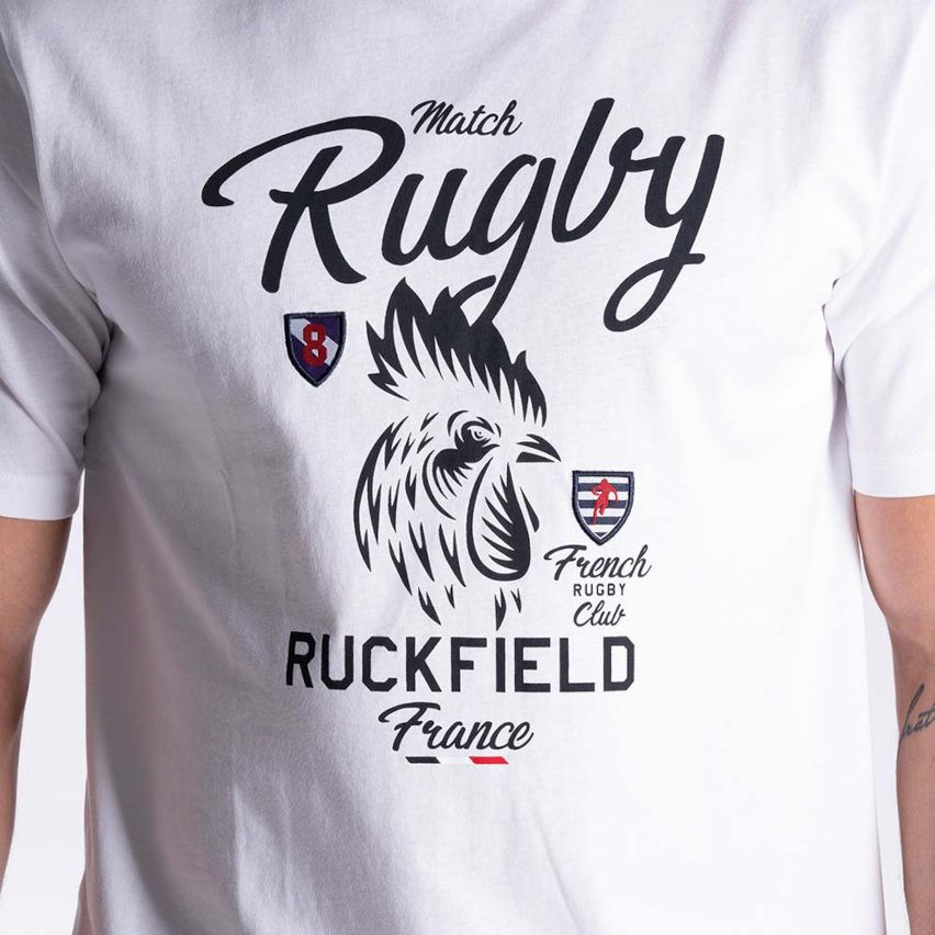 Camiseta de Rugby de Manga Corta French Rugby Club Blanco – Ruckfield