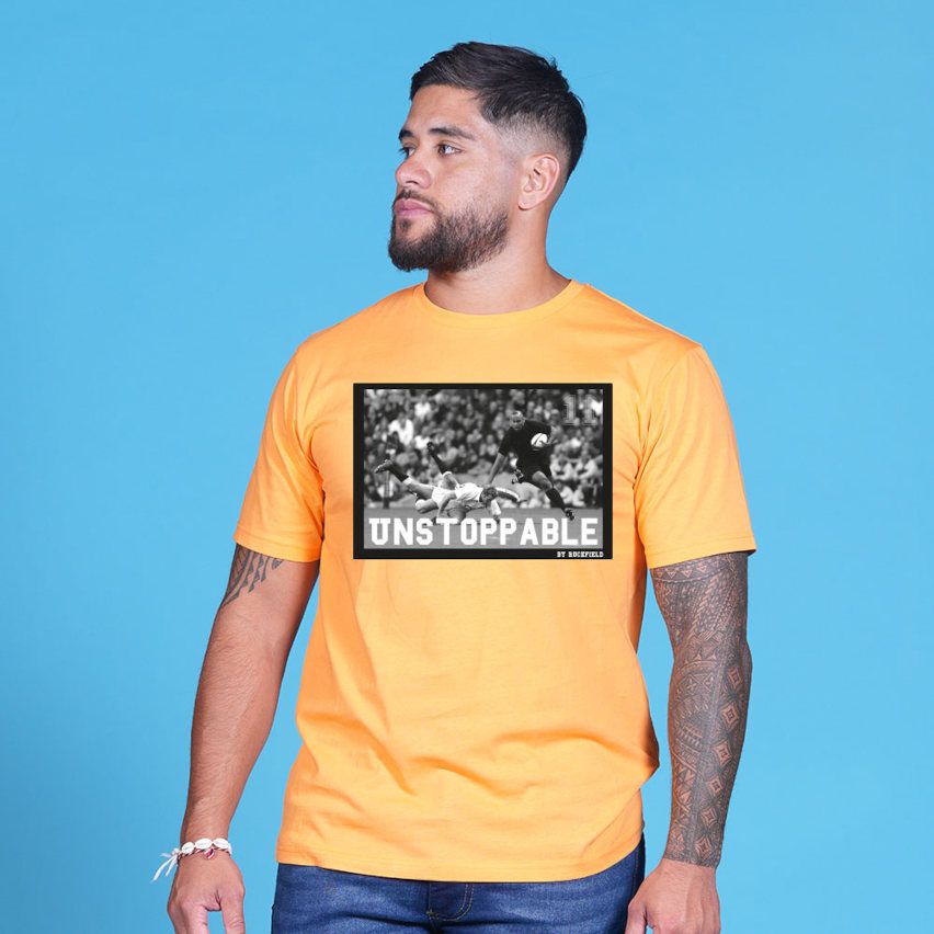 Camiseta de Rugby Serigrafiada Jonah Lomu Naranja - Ruckfield