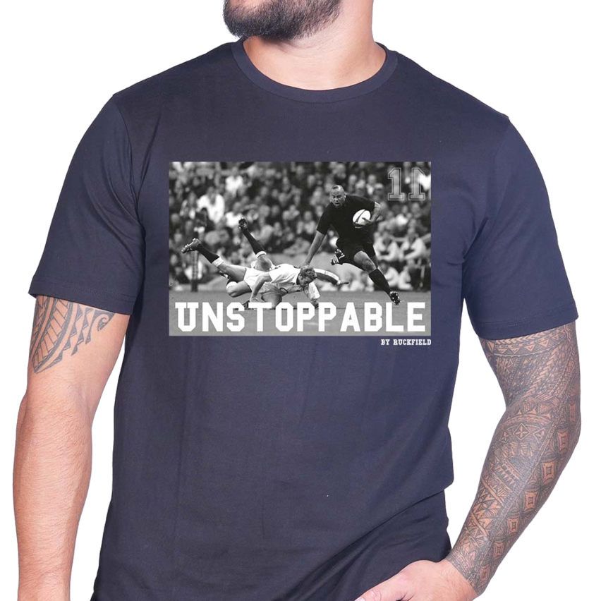 Camiseta Rugby Serigrafiada Jonah Lomu Negra - Ruckfield