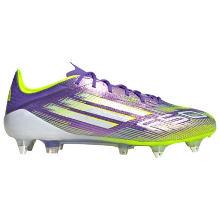 Botas Rugby F50 Elite SG Tacos Híbridos Todo Terreno Violeta/Verde - Adidas