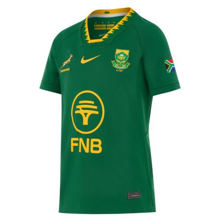 Camiseta Nike Springboks Youth Stadium local Verde Garganta frontal