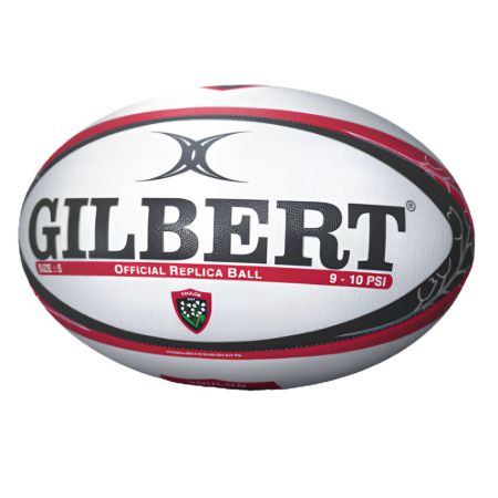 Balón de rugby réplica RC Toulon Gilbert talla 5 rojo negro blanco
