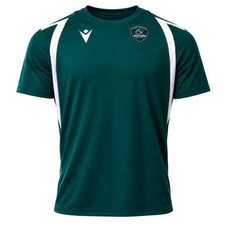 Camiseta de entrenamiento de rugby verde Section Paloise Staff infantil Macron vista frontal