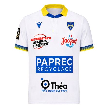 Camiseta rugby ASM Clermont exterior blanco amarillo Macron 2026/2027
