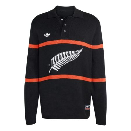 Polo rugby manga larga adidas Originals All Blacks negro