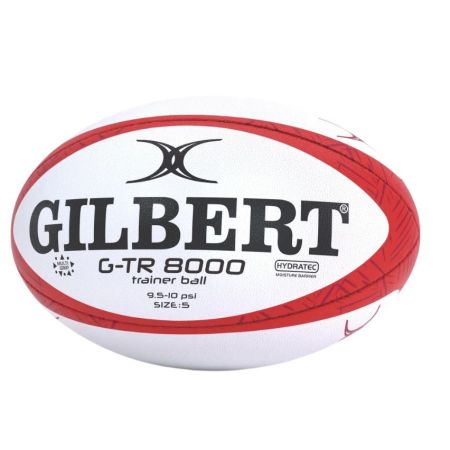 Balón rugby entrenamiento Gilbert G-TR8000 talla 5 rojo