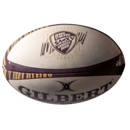 Balón de rugby réplica Soyaux Angoulême Gilbert talla 5 cosido a mano