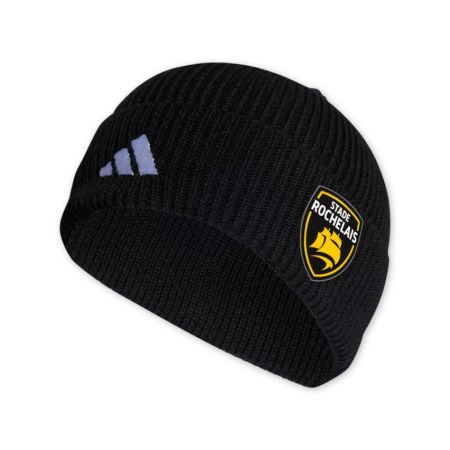 Gorro negro Stade Rochelais Adidas escudo bordado malla técnica supporter