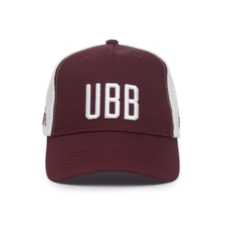 Gorra rugby UBB Burdeos blanca algodón Kappa logo bordado