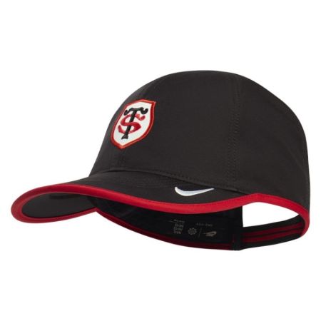 Gorra Nike Featherlight Stade Toulousain Negra con Logo Bordado Rojo