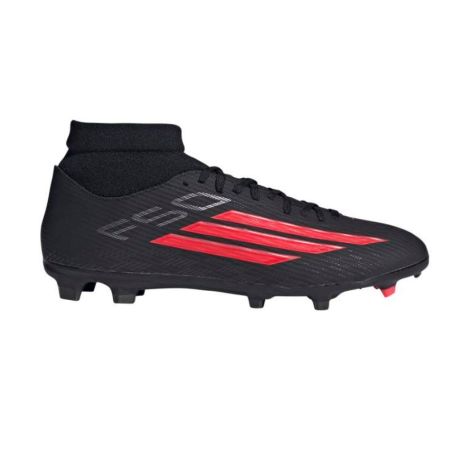Botas de Rugby F50 League Mid Tacos Moldeados Todo Terreno Negro/Rojo - Adidas