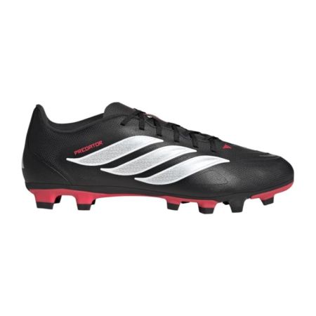Botas de rugby Adidas Predator Club negras rojas vista exterior
