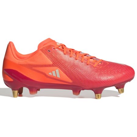 Botas de Rugby Adizero RS15 Pro SG Tacos Híbridos Todo Terreno Rojas y Naranjas – Adidas
