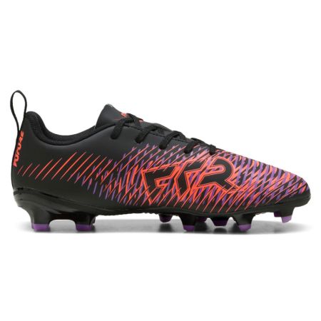 Botas de Rugby Niño FUTURE 8 Play FG/AG Tacos Moldeados Terreno Seco Negro/Morado/Naranja - Puma