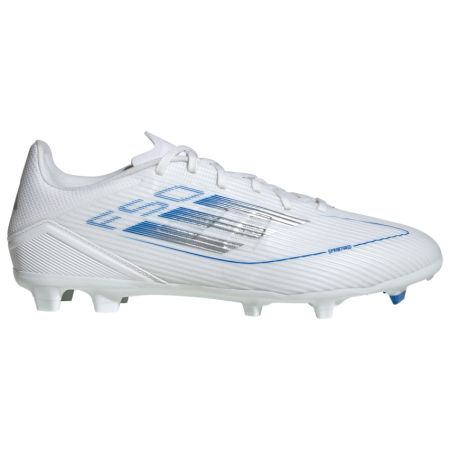 Botas de Rugby F50 League FG Tacos Moldeados Terreno Seco Blanco/Azul - Adidas